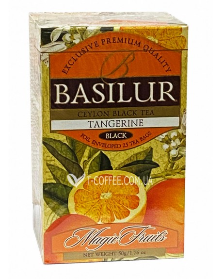 Чай BASILUR Tangerine Мандарин - Чарівні Фрукти 25 х 2 г (4792252920873)