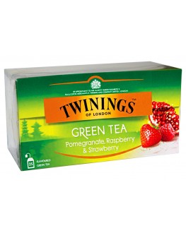 Чай TWININGS Green Tea Pomegranate Raspberry Strawberry Зелений Гранат Малина Полуниця 25 х 1,6 г (070177173791)