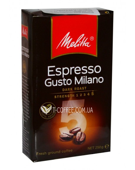 Кава MELITTA Espresso Gusto Milano мелена 250 г (4002720006399)