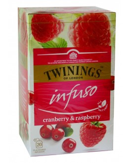 Чай TWININGS Infuso Cranberry Raspberry Журавлина Малина 20 х 2 г (070177177614)