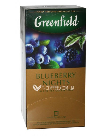 Чай GREENFIELD Blueberry Nights Чорниця Ожина 25 х 1,5 г (4823096806020)