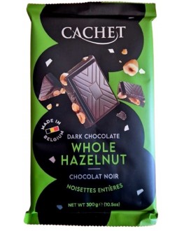 Шоколад CACHET Dark Chocolate Hazelnut Чорний Фундук 300 г (5412956216490)