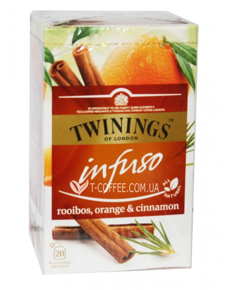 Чай TWININGS Infuso Rooibos Orange Cinnamon Ройбуш Апельсин Кориця 20 х 2 г (070177177690)