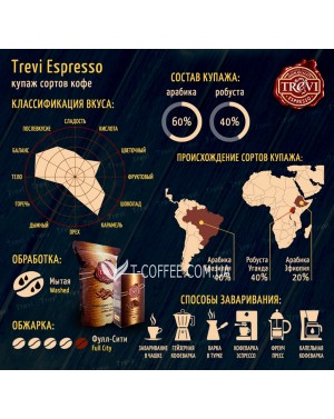 Кава TREVI Espresso мелена 250 г (4820140050293) фото