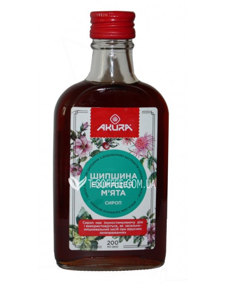 Сироп AKURA Шипшина Ехінацея М'ята 200 мл скл.пл (4820178462419)