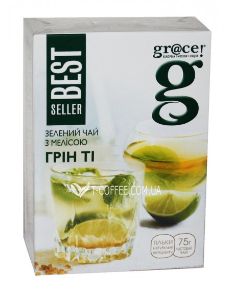 Чай GRACE! Green Tea with Melissa Зелений з Мелісою - Бестселер 75 г (5060207692359)
