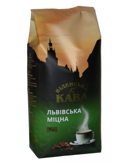 Кава ВІДЕНСЬКА КАВА Львівська Міцна Кава зернова 1 кг (4820000371100)