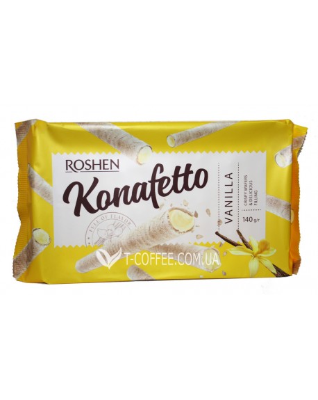 Вафельні трубочки ROSHEN Konafetto Vanilla Ваніль 140 г (4823077631863)