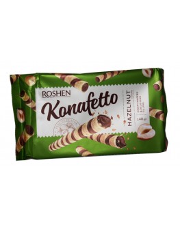 Вафельні трубочки ROSHEN Konafetto Huzelnut Ліщина 140 г (4823077633058)