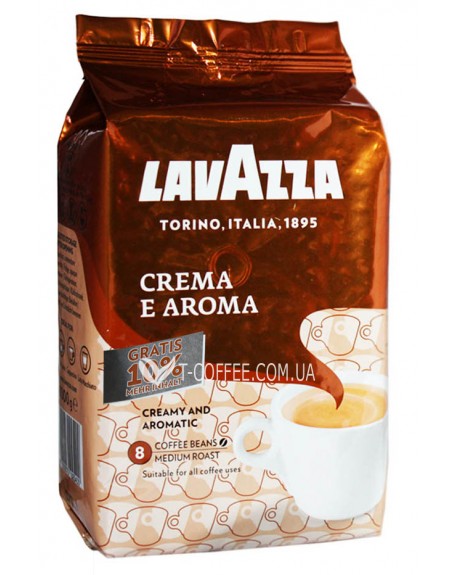 Кава LAVAZZA Crema e Aroma зернова 1 кг + 100 г У ПОДАРУНОК (8000070027015)