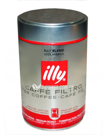 Кава ILLY Espresso Filtro для фільтр-кавоварок, френч-пресів мелена 250 г ж/б (8003753902630)