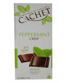 Шоколад CACHET Dark Chocolate Peppermint Crisp Чорний М'ята 100 г (5412956213741)