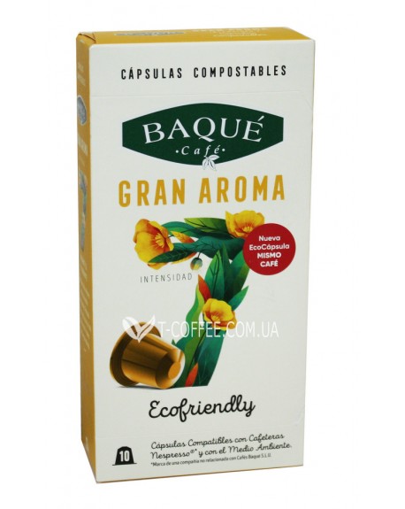 Кава CAFE BAQUE Nespresso Gran Aroma в капсулах 10 х 5 г (8410684959976)