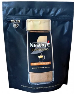 Кава NESCAFE Espresso 100% Арабіка розчинна 100 г економ.пак. (8445291925366)