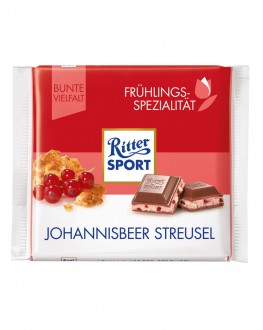 Шоколад RITTER SPORT Johannisbeer Streusel Молочний Cмородина Штрейзель 100 г