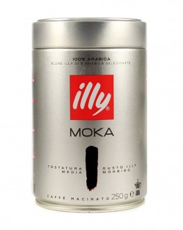Кава ILLY Moka для турки, гейзерної кавоварки темного обсмажування мелена 250 г ж/б