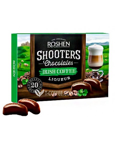 Цукерки ROSHEN Shooters Irish Coffee Ірландська Кава 150 г в коробці