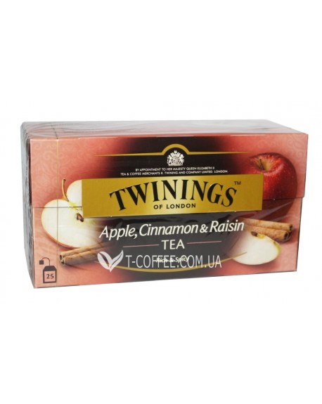 Чай TWININGS Apple Cinnamon Raisin Tea Яблуко Кориця Родзинки 25 х 2 г (070177120948)