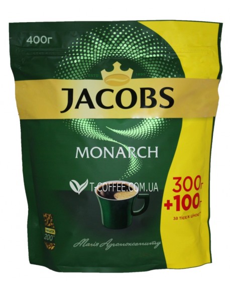 Кава JACOBS Monarch розчинна 300 г + 100 г економ. пак. (4820187043128)