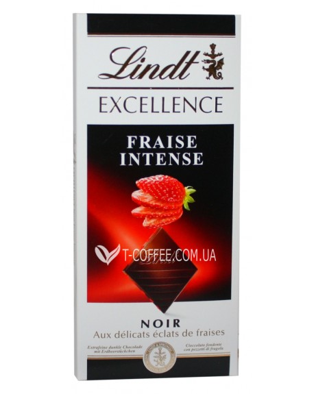 Шоколад LINDT Excellence Dark Chocolate Fraise Intense Чорний Полуниця 100 г (3046920027458)