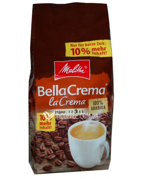 Кава MELITTA Bella Crema La Crema зернова 1 кг + 100 г В ПОДАРУНОК (4002720008126)