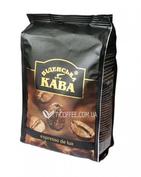 Кава ВІДЕНСЬКА КАВА Espresso De Luxe зернова 500 г (4820000370660)