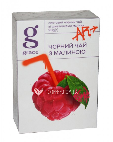 Чай GRACE! Чорний з Малиною 90 г (5060207697774)