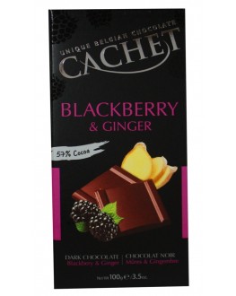 Шоколад CACHET Dark Chocolate Blackberry Ginger Чорний Ожина Імбир 100 г (5412956214540)