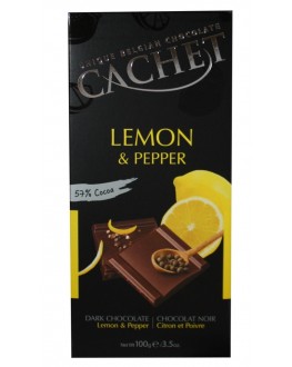 Шоколад CACHET Dark Chocolate Lemon Pepper Чорний Лимон Перець 100 г (5412956214533)