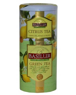 Чай BASILUR Citrus Tea Green Tea Цитрусовий Зелений - Квіти і Фрукти Цейлону 100 г ж/б (4792252201170)