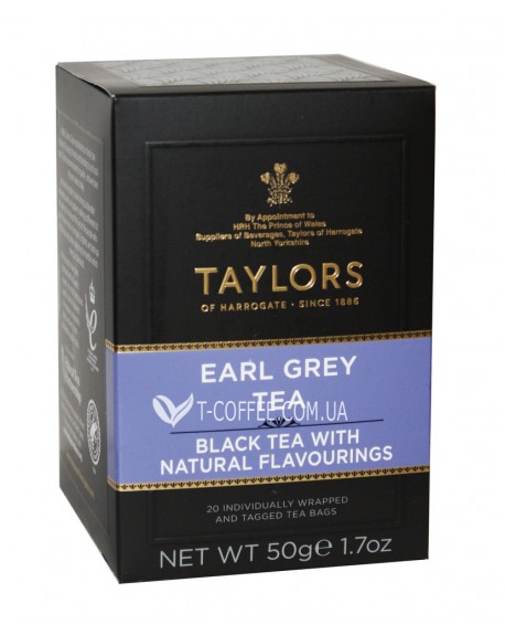 Чай TAYLORS Earl Grey Tea Ерл Грей 20 х 2,5 г (615357118874)