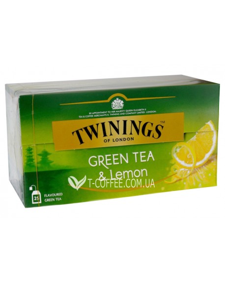 Чай TWININGS Green Tea Lemon Зелений Лимон 25 х 1,5 г (070177173159)