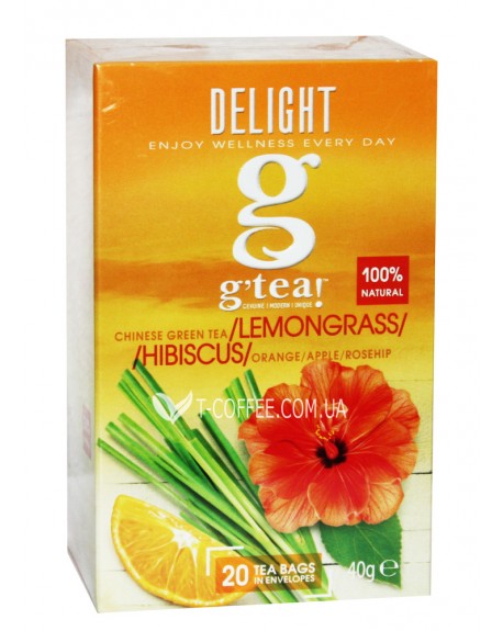 Чай GRACE! Green Tea Lemongrass Hibiscus Зелений чай Лемонграс Гібіскус - Wellness 20 х 2 г (5060207695893)
