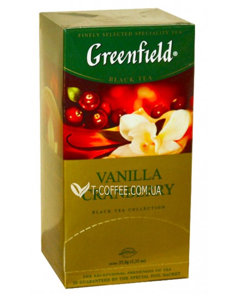 Чай GREENFIELD Vanilla Cranberry Ваніль Журавлина 25 х 1,5 г (4823096802404)
