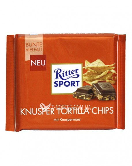 Шоколад RITTER SPORT Knusper Tortilla Chips Молочний Чіпси Тортілья 100 г