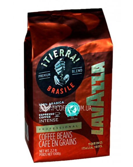 Кава LAVAZZA Tierra Brasile 100% Arabica Intense зернова 1 кг