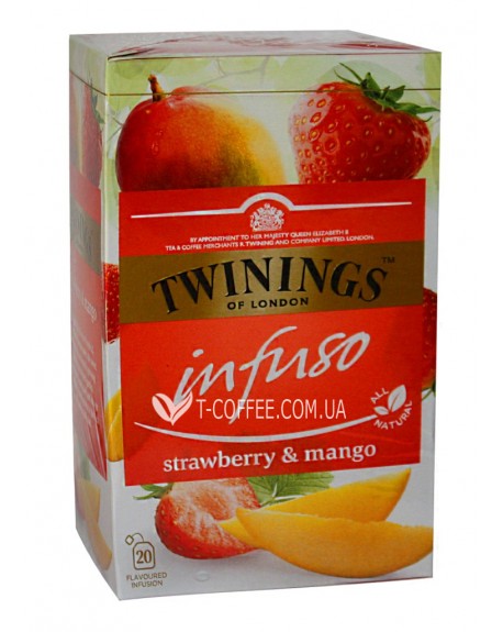 Чай TWININGS Infuso Strawberry Mango Полуниця Манго 20 х 2 г (070177177676)