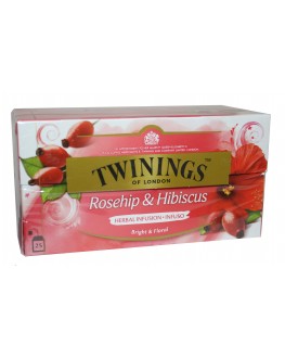 Чай TWININGS Rosehip Hibisus Шипшина Каркаде Фруктовий 25 х 2,5 г (070177118532)