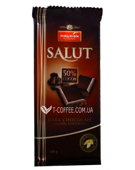 Шоколад MAUXION Salut Dark Chocolate Чорний 50% какао 100 г (4000415065805)