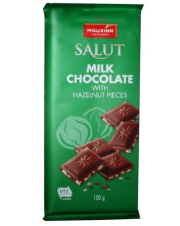 Шоколад MAUXION Salut Milk Chocolate Hazelnut Молочний Фундук 100 г (4000415065904)