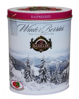Чай BASILUR Raspberries Малина - Зимові Ягоди 100 г ж/б (4792252938779)