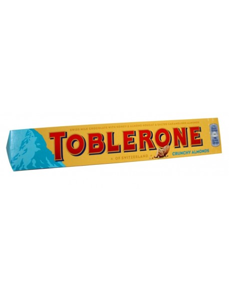 Шоколад TOBLERONE Milk Chocolate Almond Nougat Salted Caramelised Almonds Молочний Мигдальна Нуга Солоний Мигдаль 100 г (7622300710613)