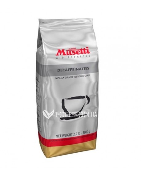 Кофе MUSETTI Decaffeinated без кофеина зерновой 1 кг (8004769201700)