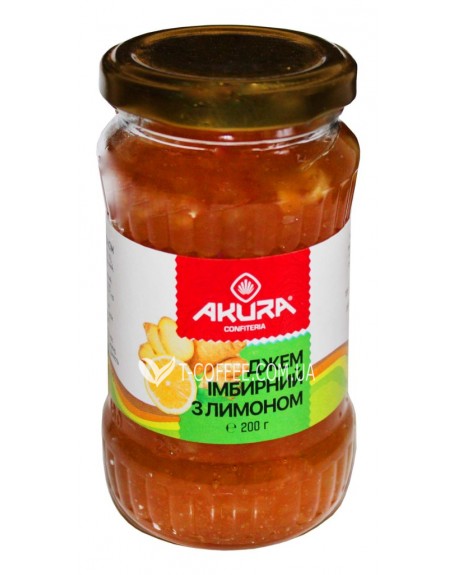 Джем AKURA Імбирний з Лимоном 200 г скл. б. (4820178461481)