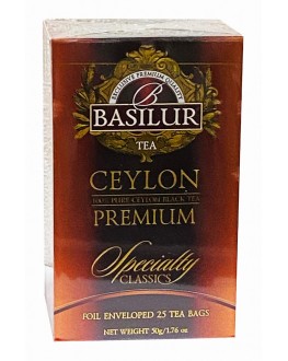 Чай BASILUR Ceylon Premium Цейлонський Преміум - Обрана Класика 25 х 2 г (4792252001053)