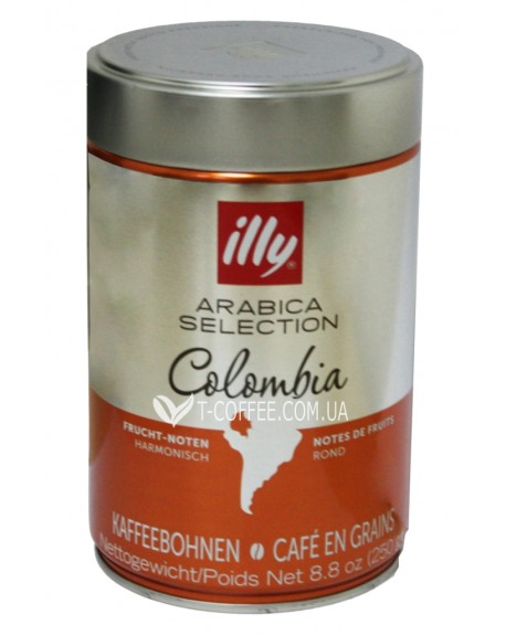 Кава ILLY Colombia Arabica Selection зернова 250 г ж/б (8003753104904)