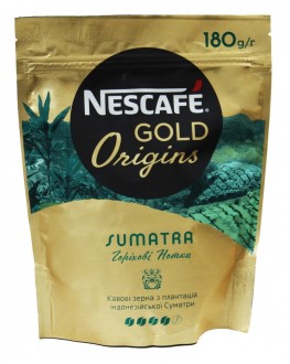 Кава NESCAFE Gold Origins Indonesia Sumatra розчинна 180 г економ. пак. (7613038806235)