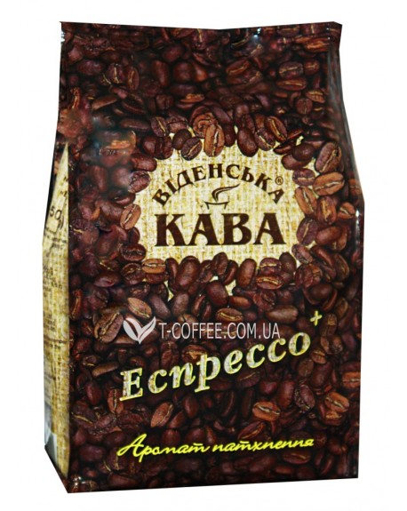 Кава ВІДЕНСЬКА КАВА Espresso+ зернова 500 г (4820000370387)