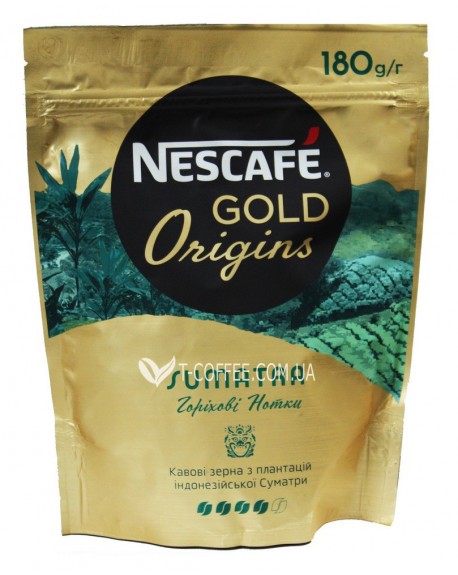 Кава NESCAFE Gold Origins Indonesia Sumatra розчинна 180 г економ. пак. (7613038806235)