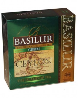 Чай BASILUR Green Зелений - Чайний Острів 100 х 1,5 г (4792252925915)